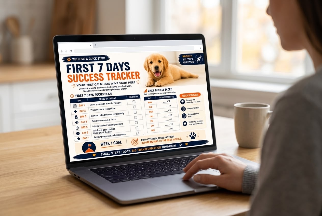 A PuppyBlueprint module open on a laptop at a kitchen table