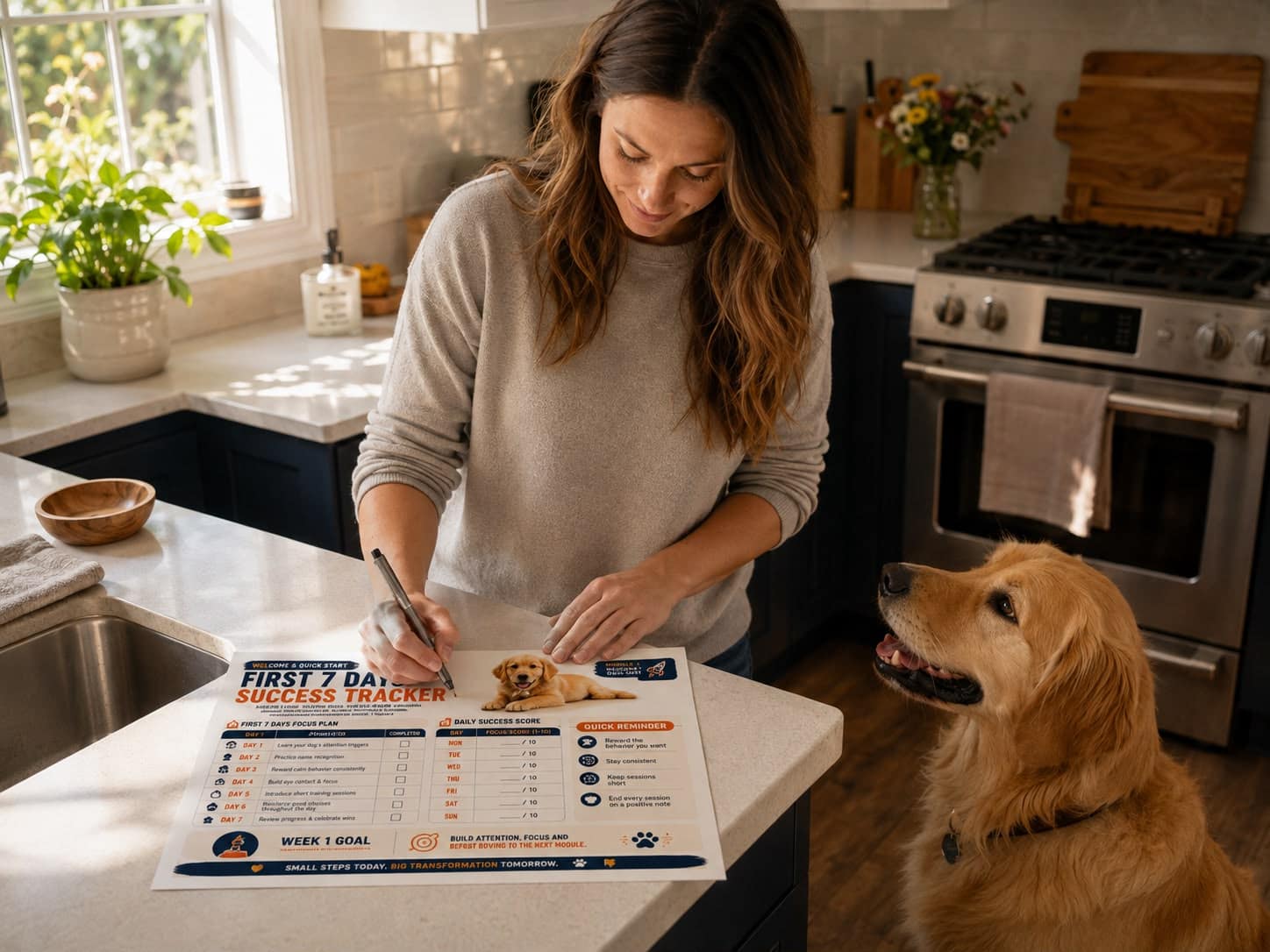 The 7-day training tracker with days checked off